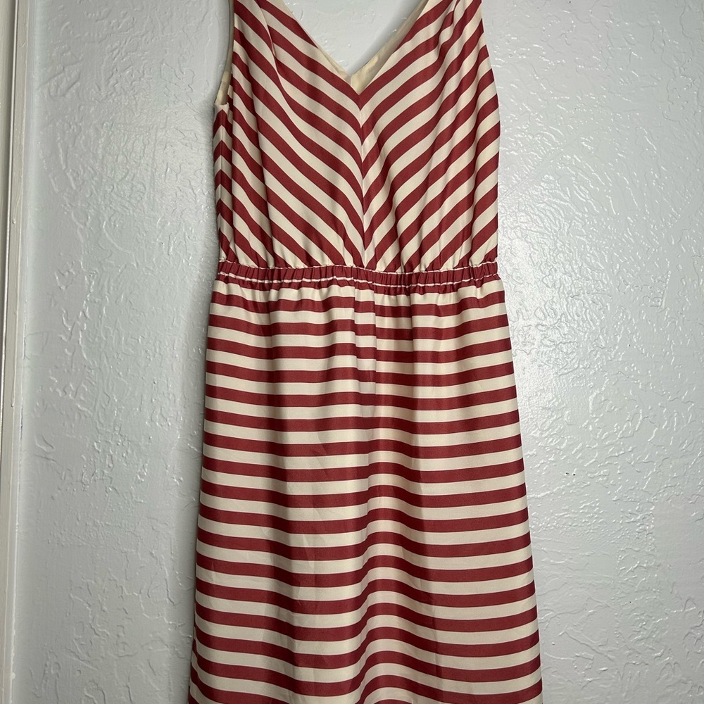 LOFT Women’s size XS dress sleeveless Pink and White Striped